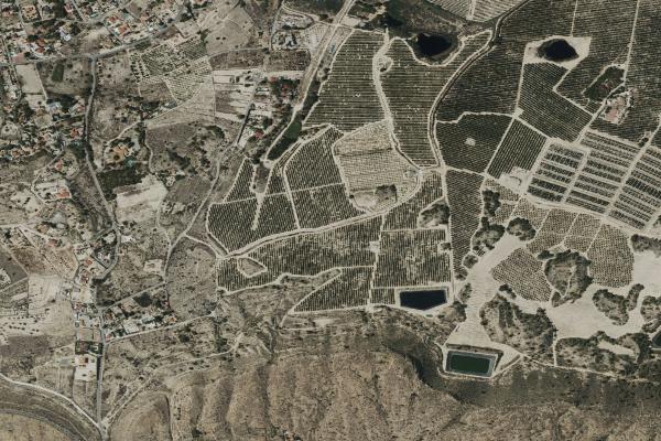 Vista aérea de vivienda en Monovar (Alicante/Alacant)