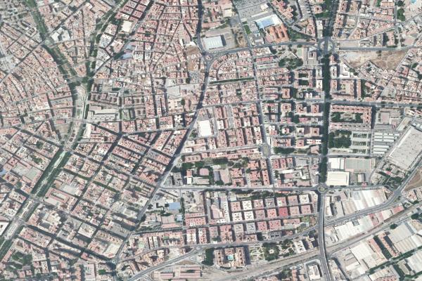 Vista aérea de vivienda en Almeria (Almería)