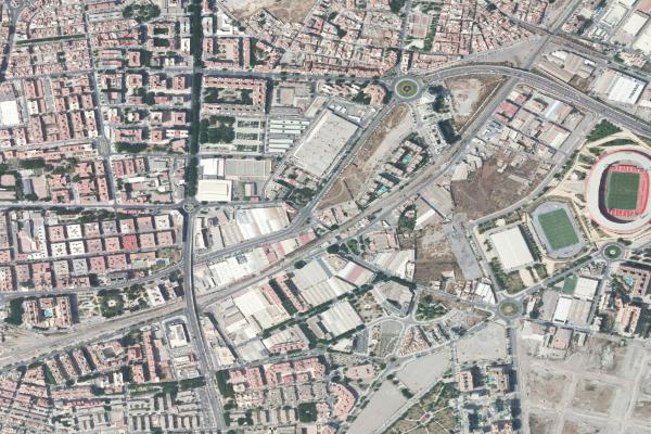 Vista aérea de vivienda en Roquetas de Mar (Almería)