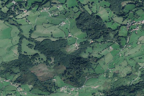 Vista aérea de finca rústica en Grado (Asturias)
