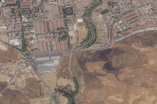 Vista aérea de vivienda en Badajoz (Badajoz)