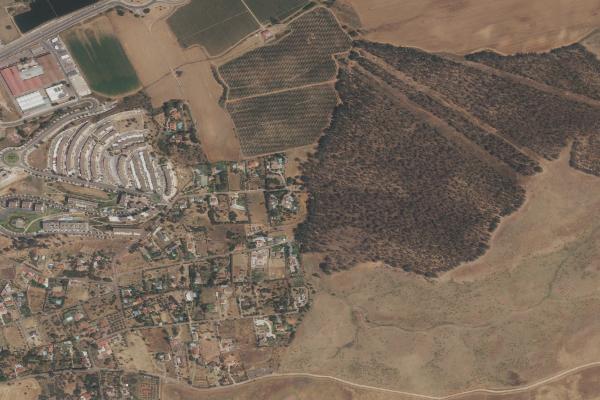 Vista aérea de solar en Badajoz (Badajoz)
