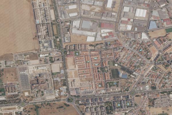 Vista aérea de solar en Fregenal de la Sierra (Badajoz)