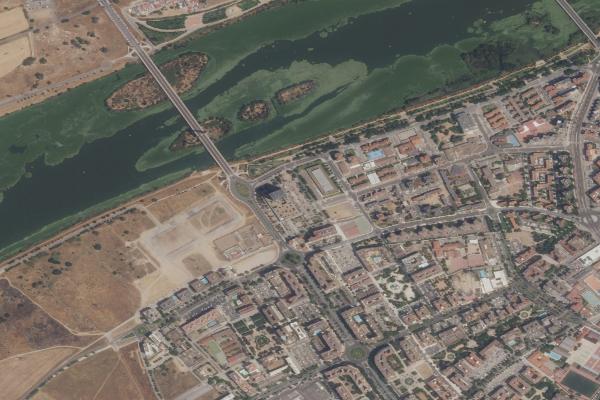 Vista aérea de vivienda en Zafra (Badajoz)