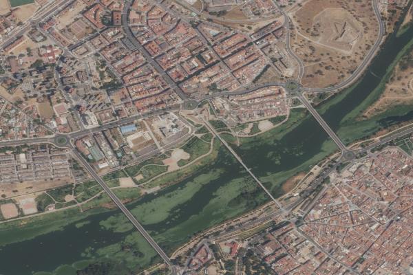 Vista aérea de solar en Merida (Badajoz)