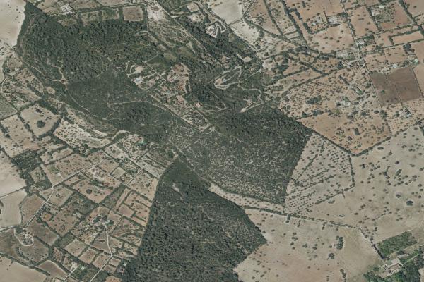 Vista aérea de vivienda en Llucmajor (Illes Balears)