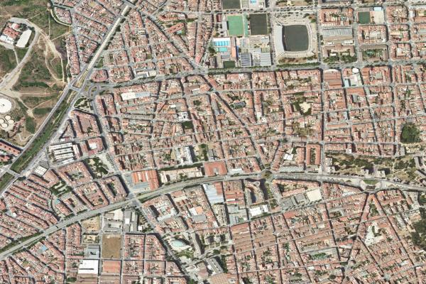 Vista aérea de vivienda en Badalona (Barcelona)