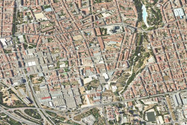 Vista aérea de garaje en Igualada (Barcelona)