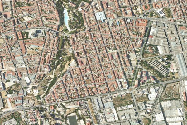 Vista aérea de vivienda en Badalona (Barcelona)
