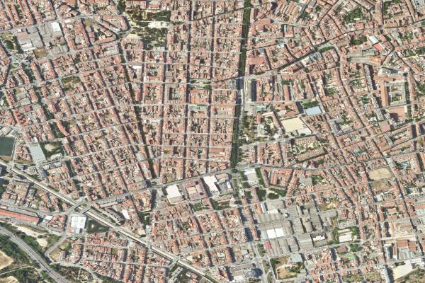 Vista aérea de vivienda en Badalona (Barcelona)