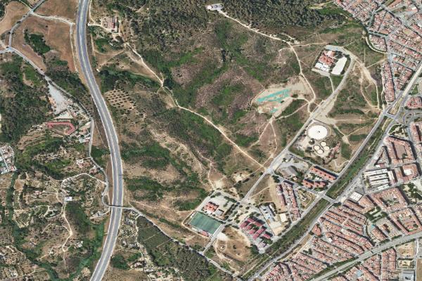 Vista aérea de solar en Caldes de Montbui (Barcelona)