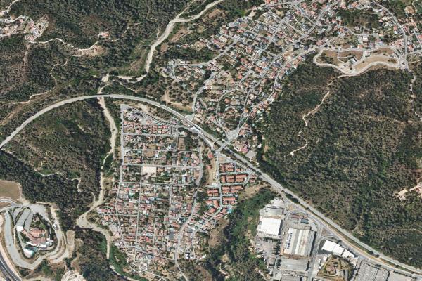Vista aérea de vivienda en Malgrat de Mar (Barcelona)