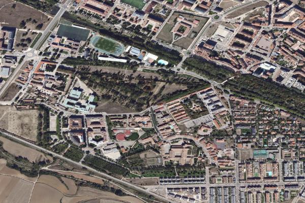 Vista aérea de finca rústica en Aranda de Duero (Burgos)