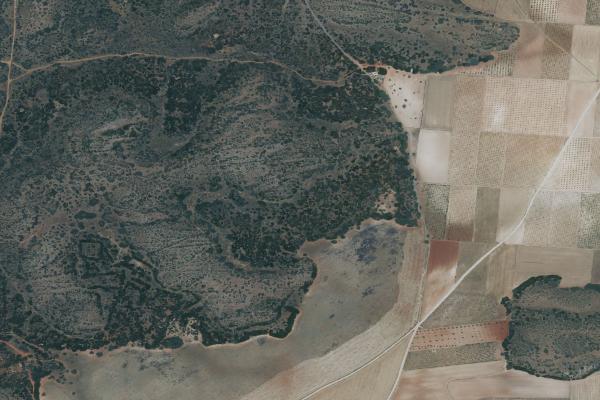 Vista aérea de vivienda en Moral de Calatrava (Ciudad Real)