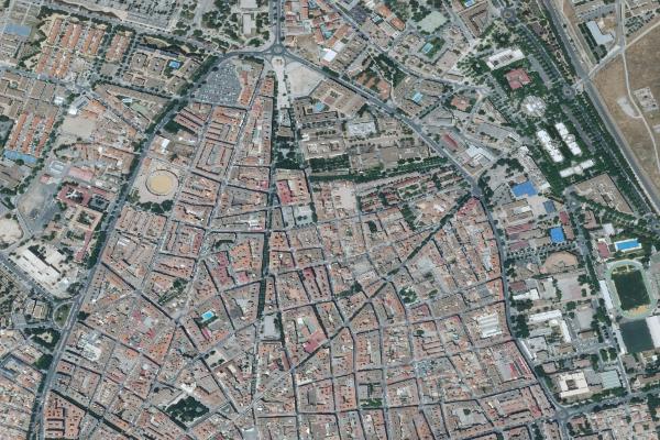 Vista aérea de vivienda en Valdepeñas (Ciudad Real)