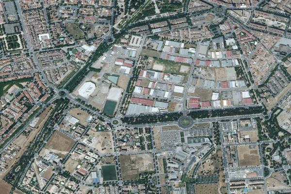 Vista aérea de vivienda en Argamasilla de Alba (Ciudad Real)