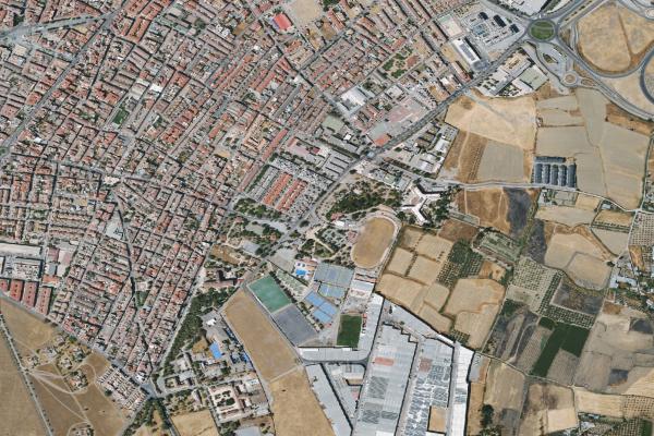Vista aérea de garaje en Albolote (Granada)
