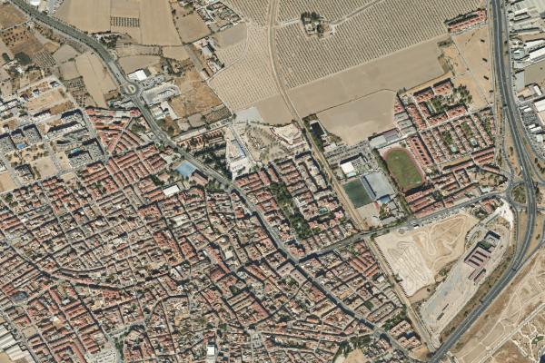 Vista aérea de garaje en La Zubia (Granada)