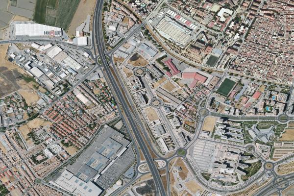 Vista aérea de garaje en La Zubia (Granada)