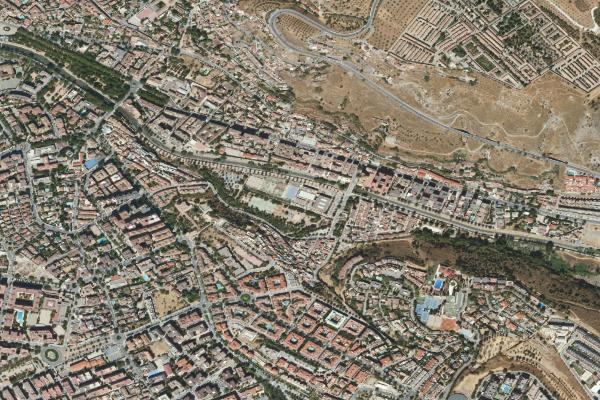 Vista aérea de garaje en La Zubia (Granada)