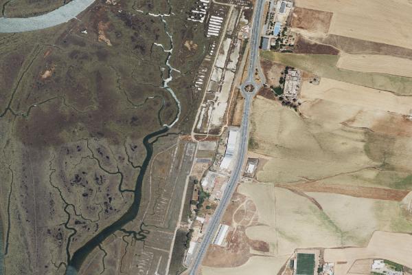 Vista aérea de vivienda en Almonte (Huelva)