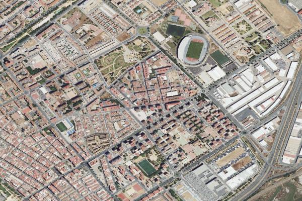 Vista aérea de vivienda en Aljaraque (Huelva)