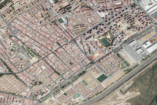 Vista aérea de vivienda en Huelva (Huelva)