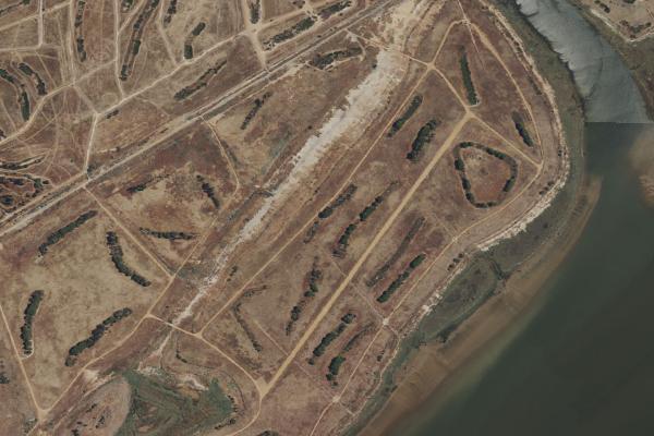 Vista aérea de vivienda en Gibraleón (Huelva)