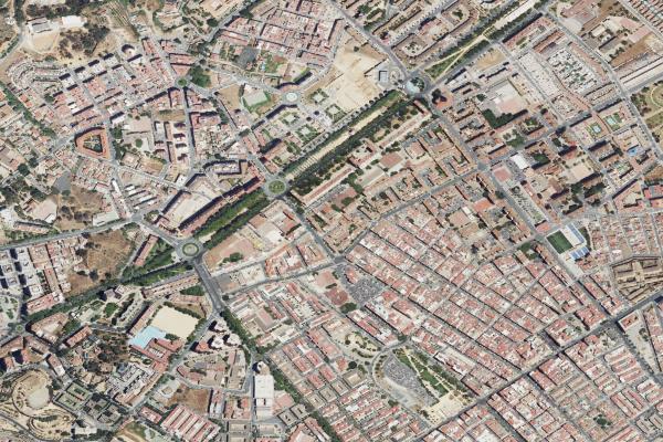 Vista aérea de vivienda en Aljaraque (Huelva)