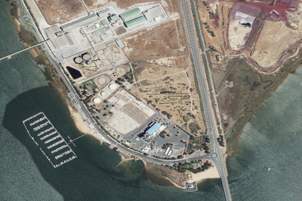 Vista aérea de vivienda en Isla Cristina (Huelva)