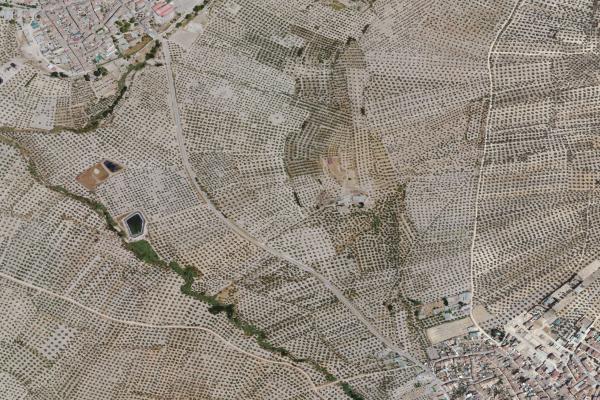 Vista aérea de vivienda en Ubead (Jaén)