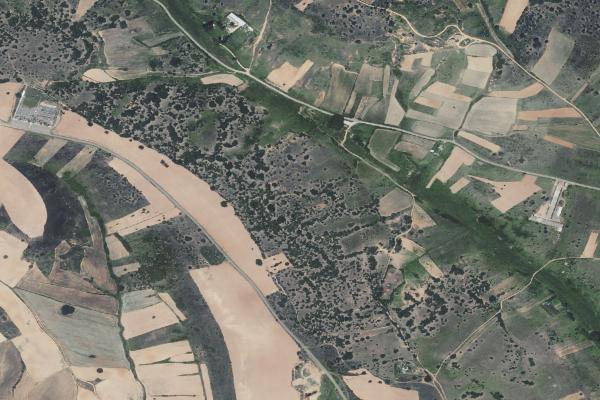 Vista aérea de vivienda en Santibañez del Porma (León)