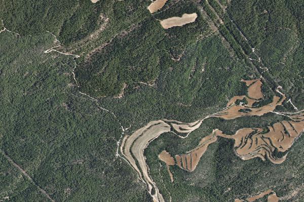Vista aérea de garaje en Roselló (Lleida)