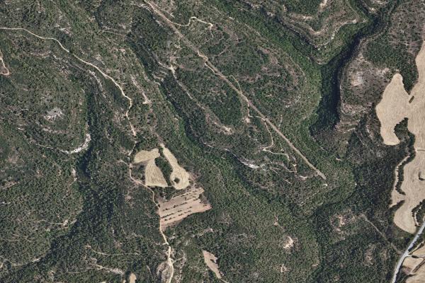 Vista aérea de garaje en Roselló (Lleida)