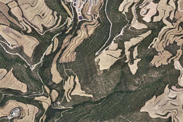 Vista aérea de vivienda en Alcarras (Lleida)