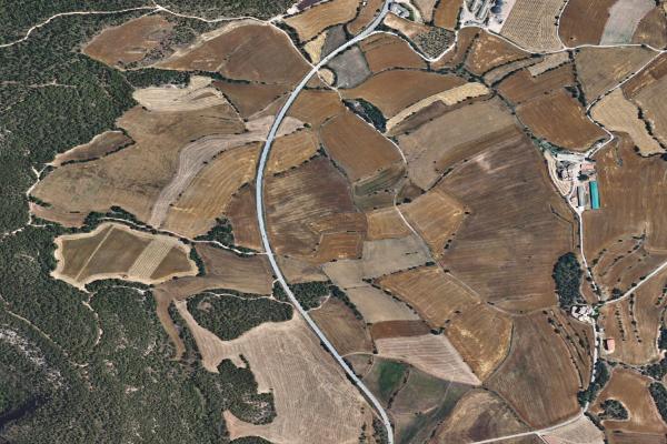 Vista aérea de finca rústica en Les Borges Blanques (Lleida)