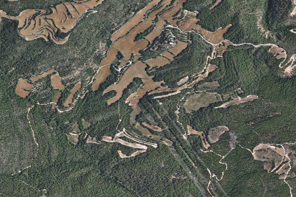 Vista aérea de vivienda en Sanaüja (Lleida)