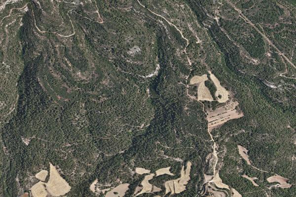 Vista aérea de vivienda en Alguaire (Lleida)