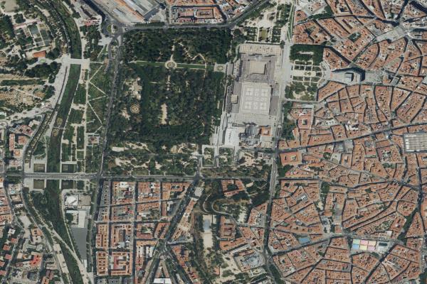Vista aérea de vivienda en Madrid (Madrid)