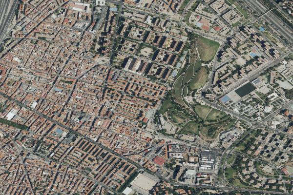 Vista aérea de vivienda en Madrid (Madrid)