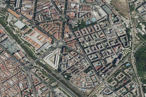 Vista aérea de inmueble en Coslada (Madrid)