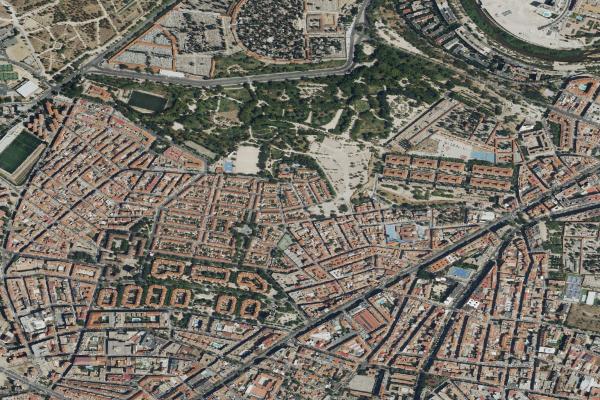 Vista aérea de vivienda en Madrid (Madrid)