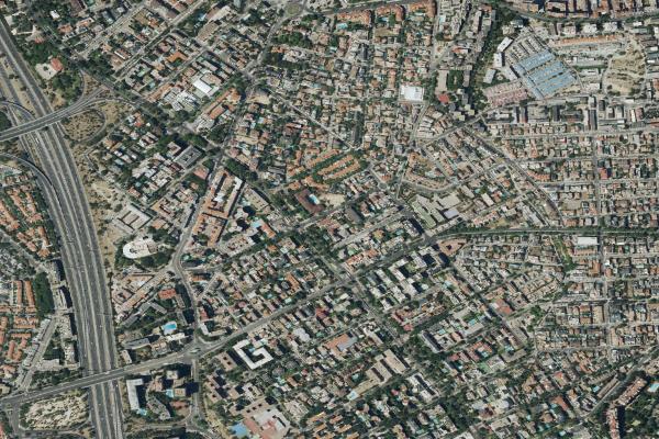 Vista aérea de vivienda en Móstoles (Madrid)