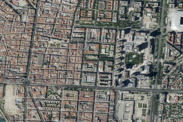Vista aérea de vivienda en Madrid (Madrid)