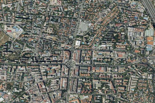 Vista aérea de vivienda en Becerril de la sierra (Madrid)