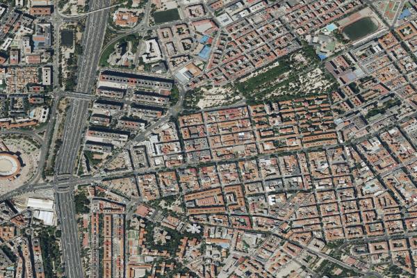 Vista aérea de vivienda en Madrid (Madrid)