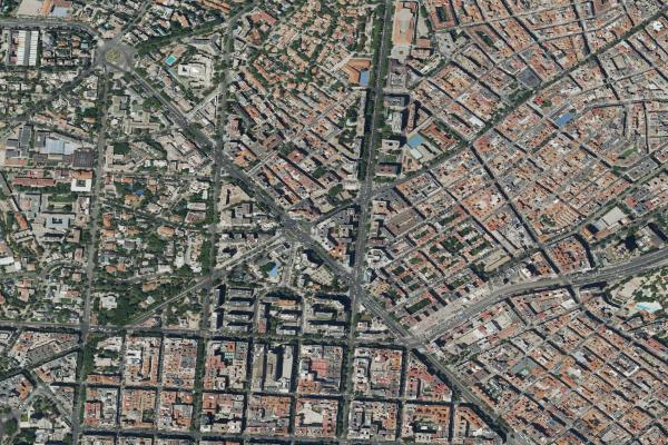Vista aérea de vivienda en Madrid (Madrid)