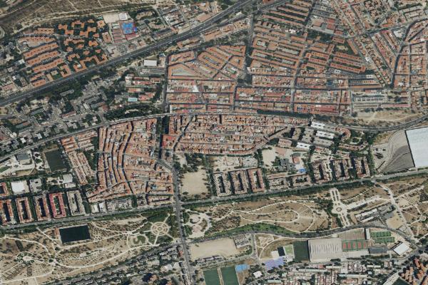Vista aérea de vivienda en Fuenlabrada (Madrid)