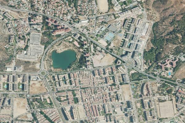 Vista aérea de vivienda en Malaga (Málaga)