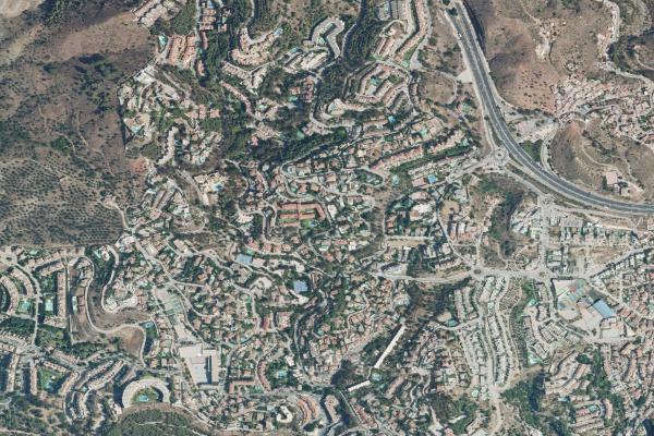 Vista aérea de vivienda en Mijas (Málaga)